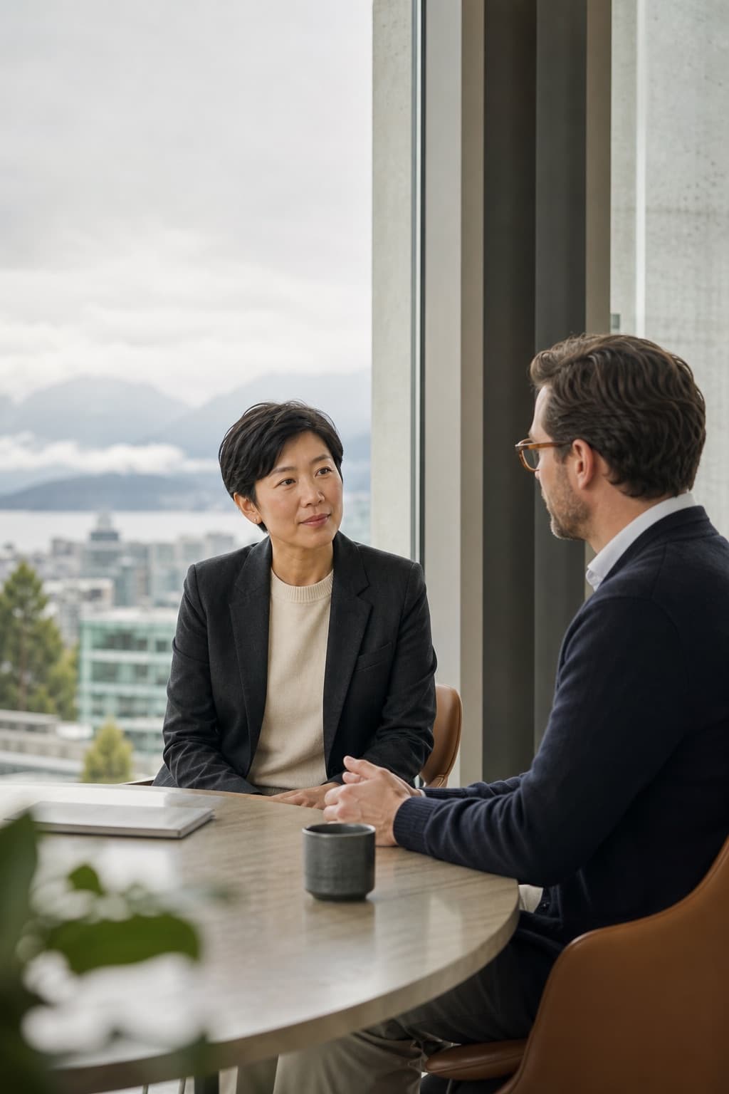 캐나다 고용주와 채용 기회를 논의하는 한국인 경력자